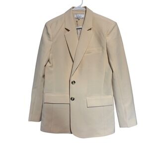 L'Academie Los Angeles Cream Tailored Blazer Two Button Jacket XXS New